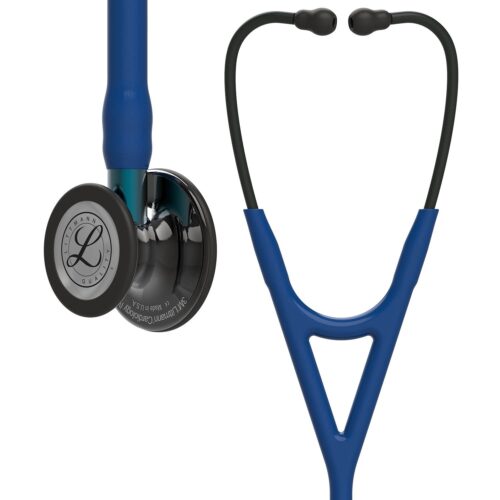 3M Littmann Cardiology IV Diagnostic Stethoscope Polished Smoke & Navy - Blue Stem 6202