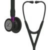 3M Littmann Cardiology IV Diagnostic Stethoscope Black & Black - Violet Stem 6203