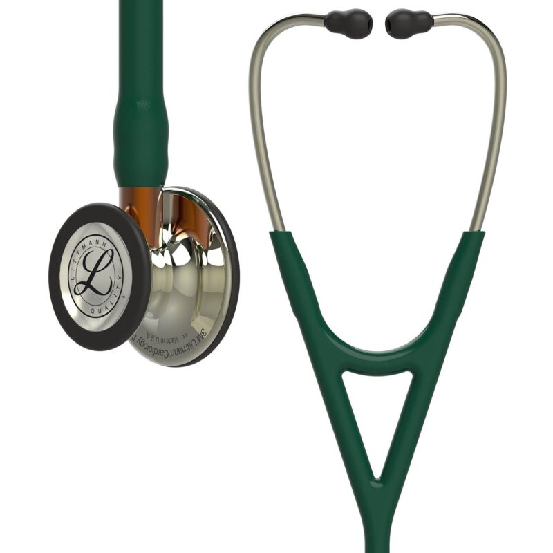 3M Littmann Cardiology IV Diagnostic Stethoscope Champagne Hunter Green Orange 6206