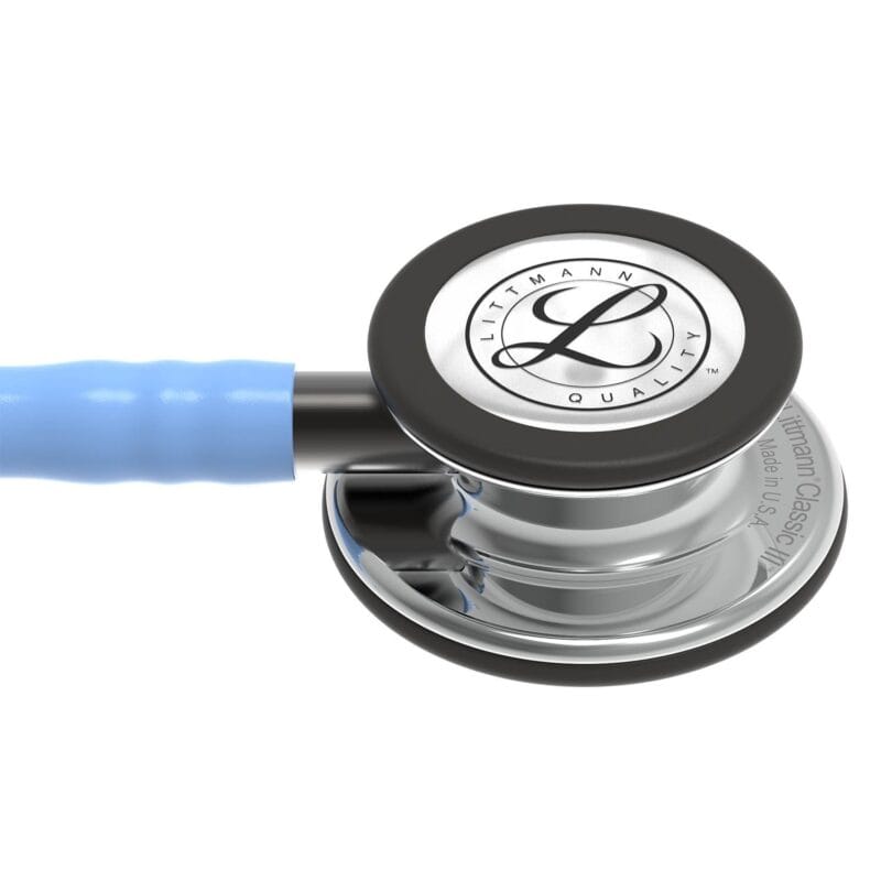 3M Littmann Classic III Stethoscope - Ceil Blue, Mirror Chestpiece, Smoke Stem 5959 5959b
