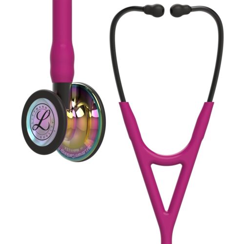 3M Littmann Cardiology IV Stethoscope – Raspberry, Rainbow-Finish, Smoke Stem 6241