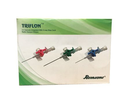 Romsons Triflon IV Cannula with 3 Way Stop Cock
