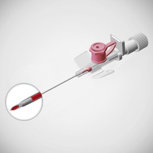 Premium I.V. Cannula with Instant Flash-Back Indicator. Manufactured from fully automated CAD/ CAM process. “Instant flash back indicator” ensures quick and secure cannula placement. Quick flashback feature ensures successful venipuncture. Blood confirmation along the catheter body facilitates access to vein. Specially designed transparent needle holder for clear and precise vision. Radio-opaque stripes run throughout the length for X-ray visualization. I.V. cannula has color coded injection port which helps in size identification. Sterile, individually packed in blister pack with tyvek lid. Box of 50/ Master Box of 500.