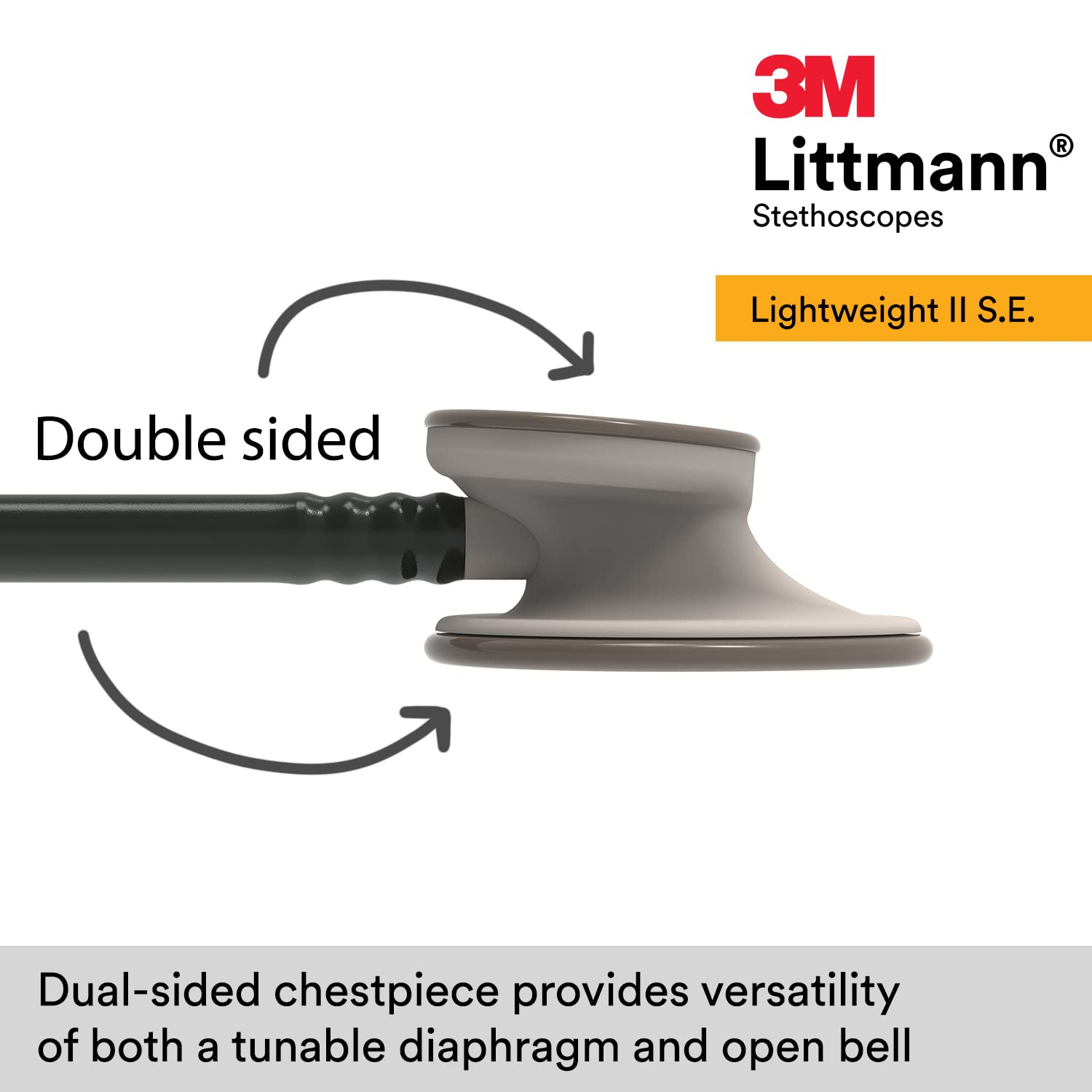 3M Littmann Lightweight II Stethoscopes, Black Tube, 28 inch, 2450 