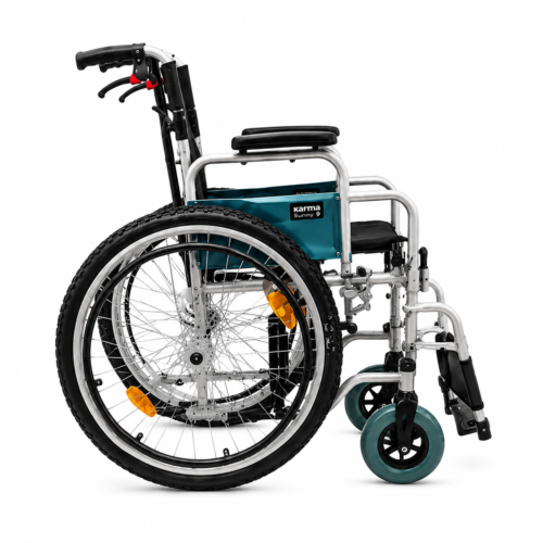 KARMA Sunny 9 Wheelchair | Foldable Manual Wheelchair with Detachable Armrests & Elevating Footrests (122-00017)
