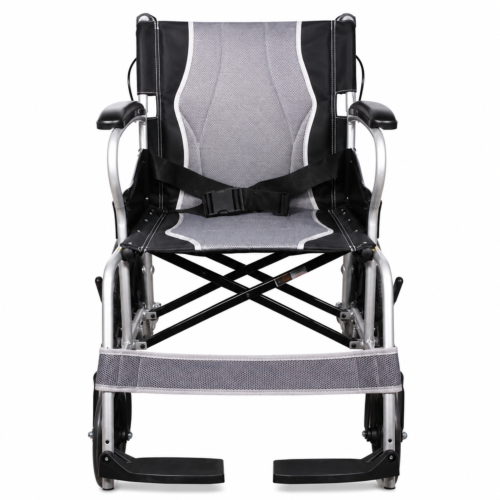 Karma Ryder 1 Manual Foldable Wheelchair | Lightweight Attendant Wheelchair with Brakes & Seat Belt