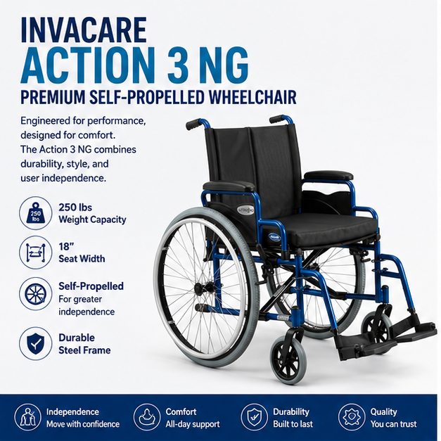 Invacare Action 3 NG Wheelchair Premium Self propelled Invacare Action 3 NG Wheelchair Premium Self propelled