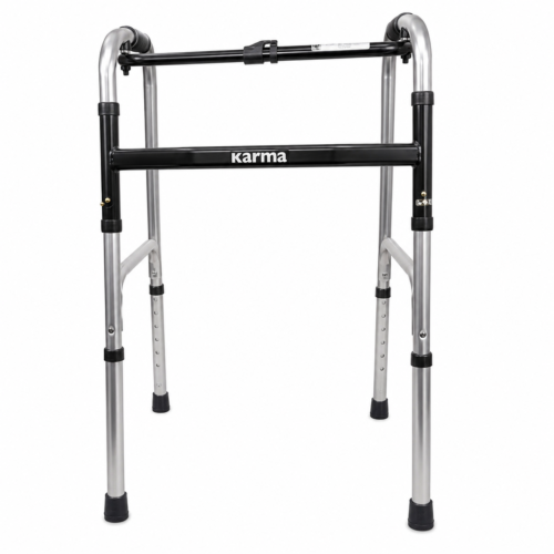 Karma Reciprocal Walker WK-80 (Black) | Lightweight Foldable Walking Aid with Reciprocal Movement for Elderly & Rehabilitation Support
