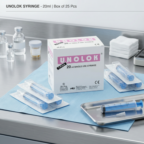 Hindustan Syringes Unolok Syringe with Needle, Luer Lock (10ml)