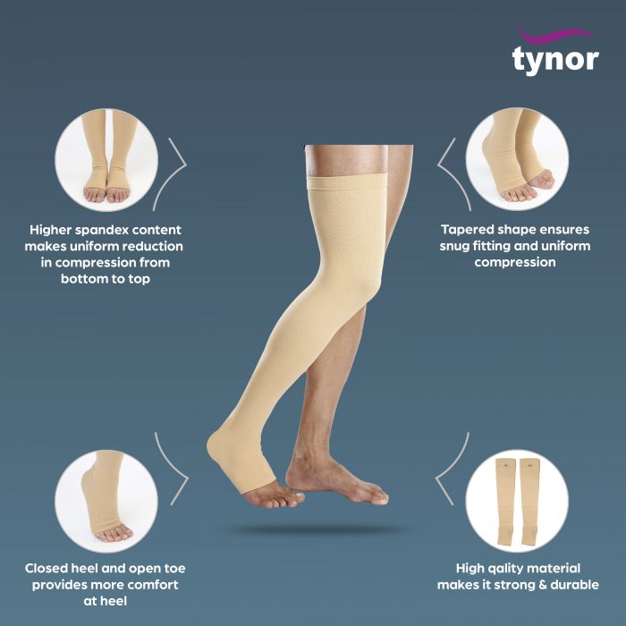 TYNOR COMPRESSION STOCKINGS MID THIGH (I 15) - Surgical Shoppe