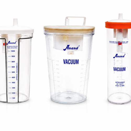 Anand 1L Polycarbonate Collection Jar (Round, Oval & Conical) | Autoclavable Medical Suction Jar for Vacuum Aspirators