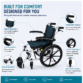 Karma Ryder 14 Lightweight Aluminium Foldable Wheelchair | Flip-Up Armrest & Footrest | Travel-Friendly Manual Wheelchair