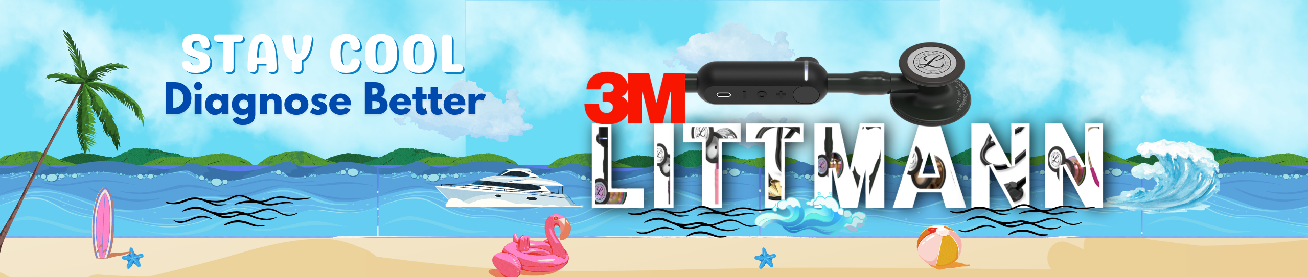 Blue Illustrative Summer Vacation Poster 1