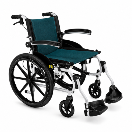 Karma Ryder 14 Lightweight Aluminium Foldable Wheelchair | Flip-Up Armrest & Footrest | Travel-Friendly Manual Wheelchair
