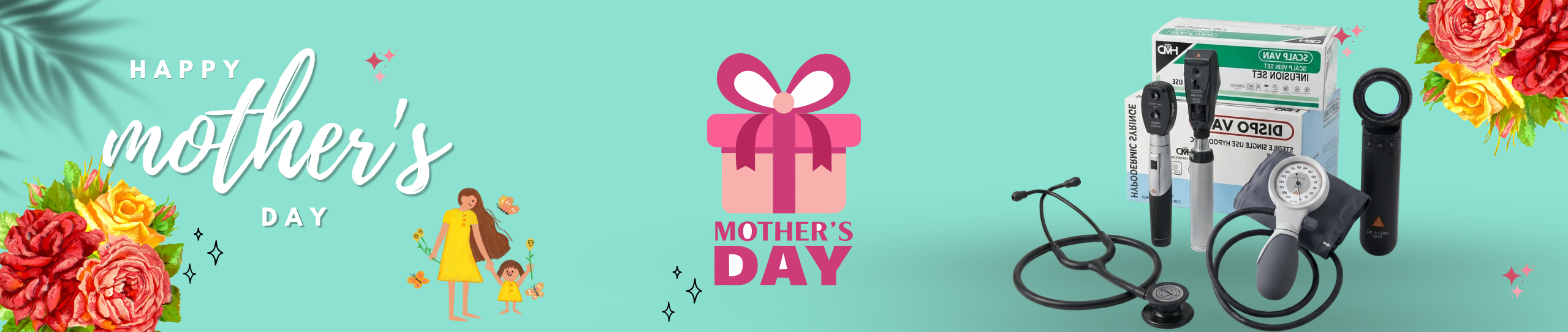 Pink Flowers Mothers Day Facebook Post