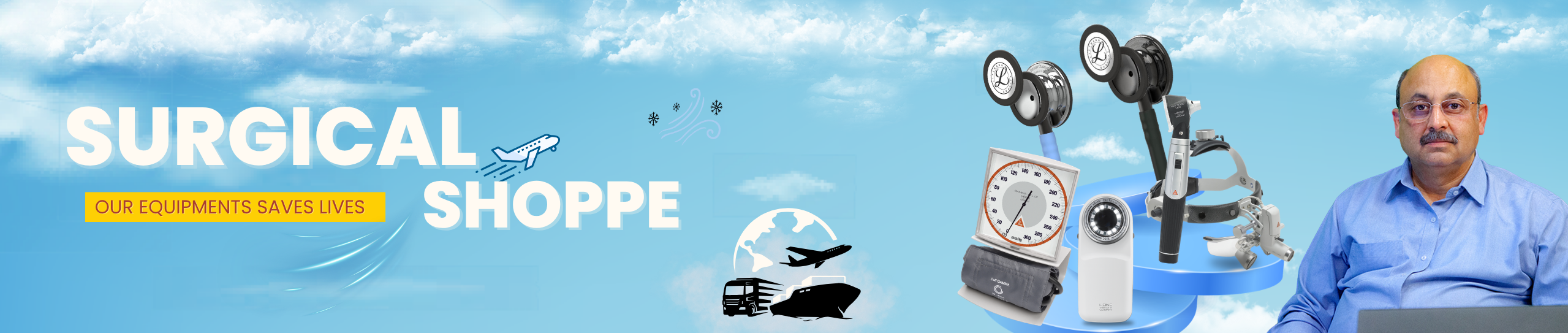 Blue and Yellow Modern Travel Banner 2